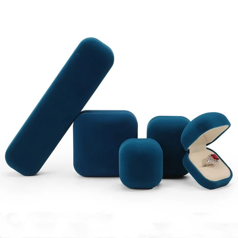 Écrin en velours - écrin à bague en velours bleu avec bague précieuse - Garde Bijoux