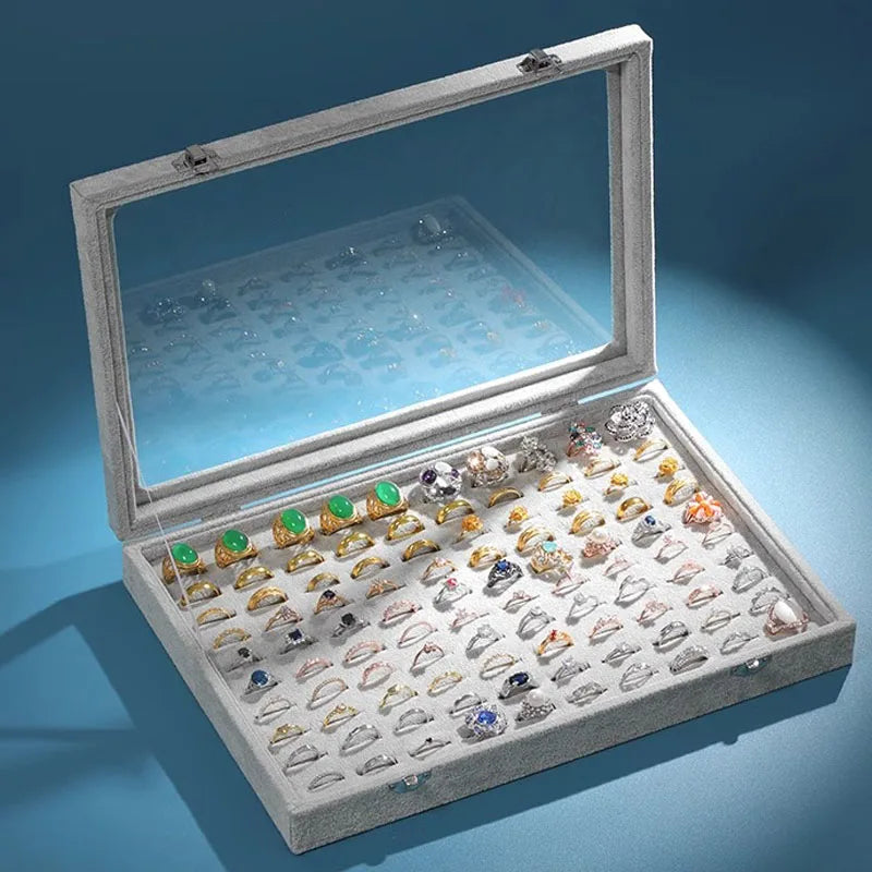 Plateau 100 bagues Caroline - Présentoir professionnel pour bagues et bijoux - Garde Bijoux
