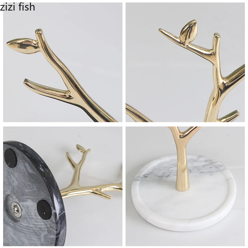 Arbre à bijoux doré - Arbre porte bijoux design pour coiffeuse - Garde Bijoux