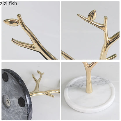 Arbre à bijoux doré - Arbre porte bijoux design pour coiffeuse - Garde Bijoux