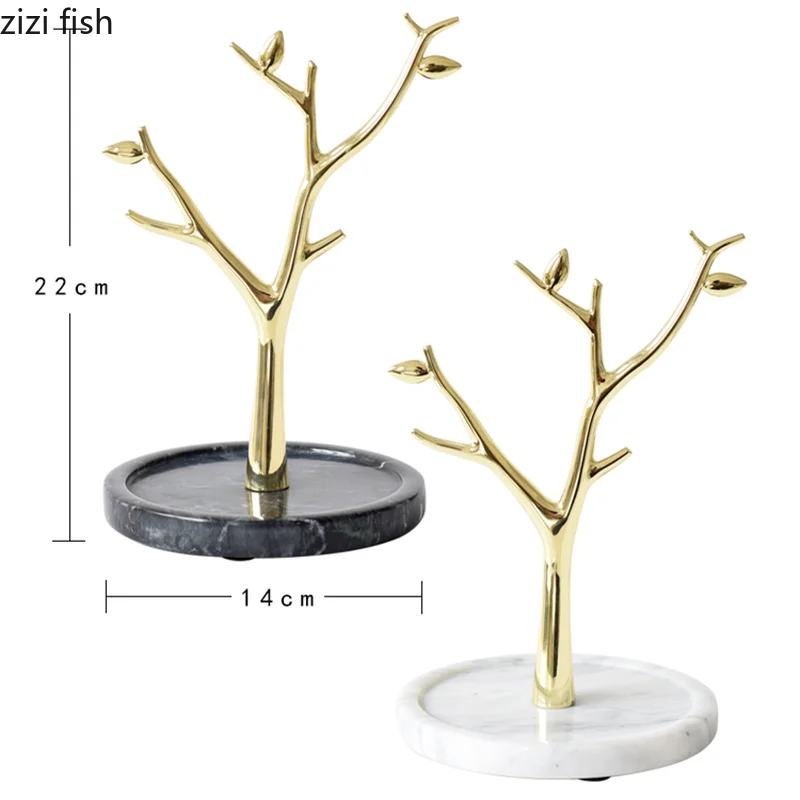 Arbre à bijoux doré - Support de rangement bijoux doré et marbre - Garde Bijoux