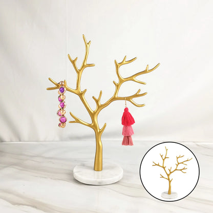 Arbre à bijoux doré - Présentoir à bijoux design avec branches dorées - Garde Bijoux