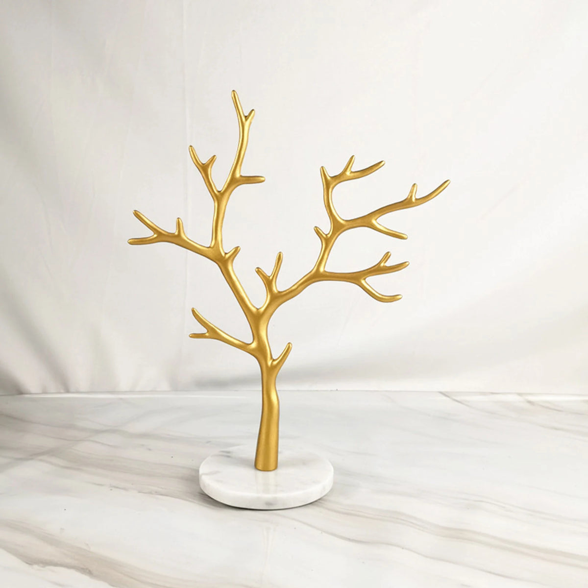 Arbre à bijoux doré - Support pour colliers et boucles d'oreilles en forme d'arbre - Garde Bijoux