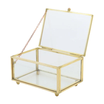 Boîte en verre Solange - Ecrin transparent et métal doré pour collection de bijoux de la marque Solange - Garde Bijoux