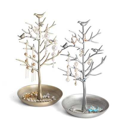Arbre à bijoux oiseau - Arbre porte bijoux en alliage pour boucles d'oreilles - Garde Bijoux