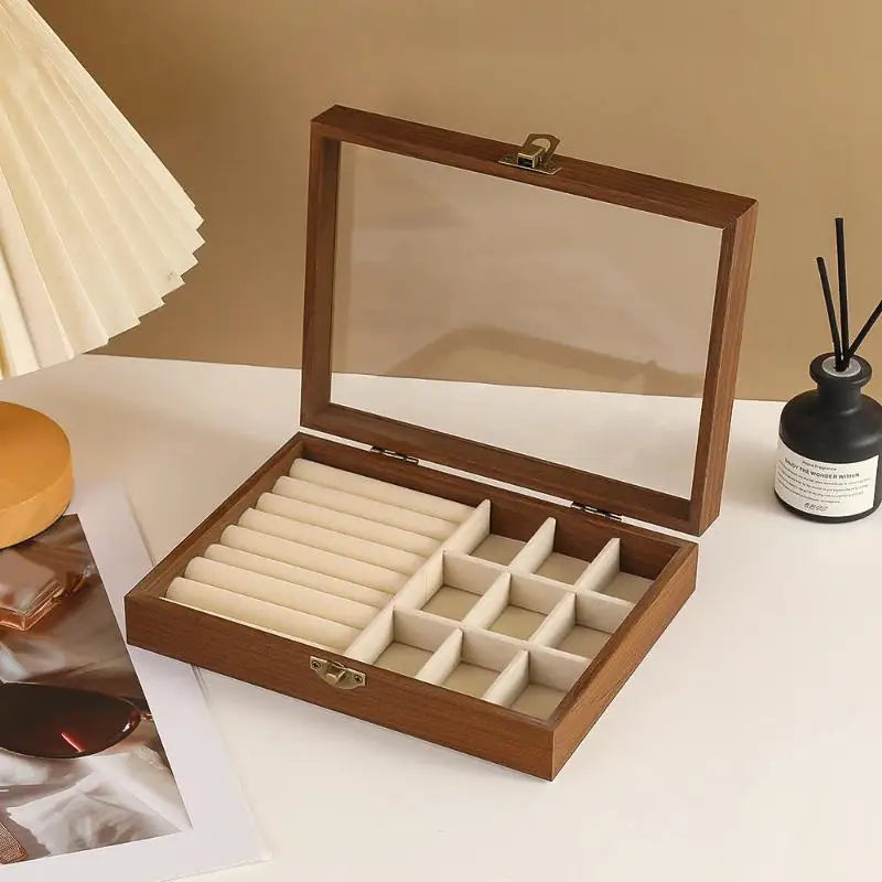 Boîte à bijoux Héléna - Boite a bijoux en bois avec couvercle vitré - Garde Bijoux