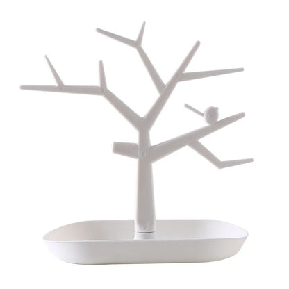 Arbre à bijoux avec plateau - Organisateur de bijoux en plastique - Garde Bijoux