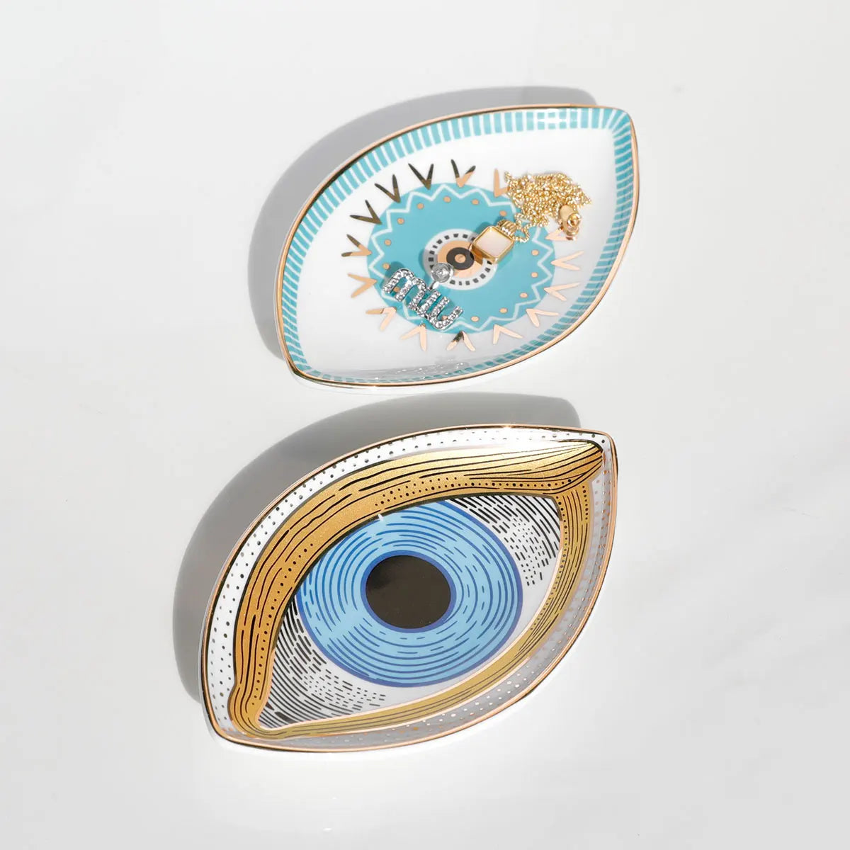 Coupelle à bijoux œil - Coupelle à bijoux en céramique motif œil - Garde Bijoux