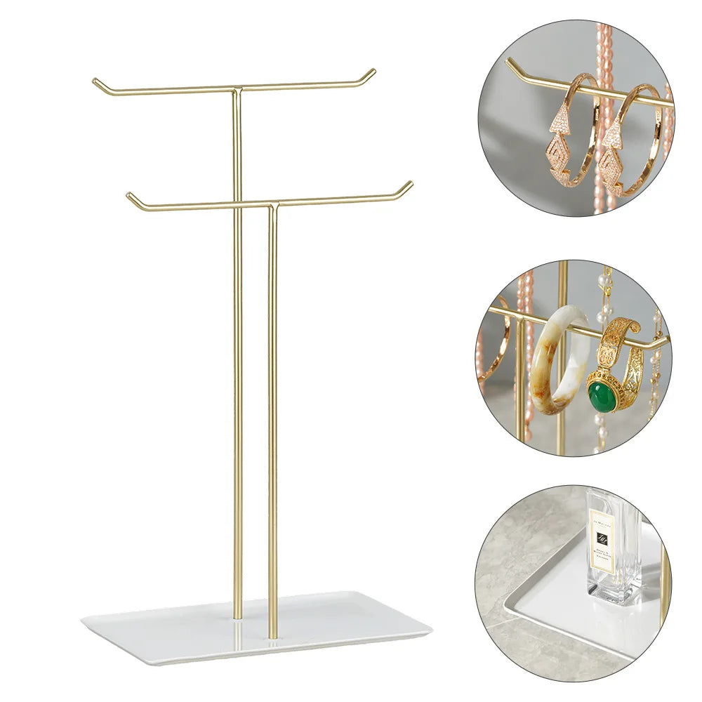 Porte-bijoux en métal - Organisateur de bijoux vertical avec structure en métal - Garde Bijoux