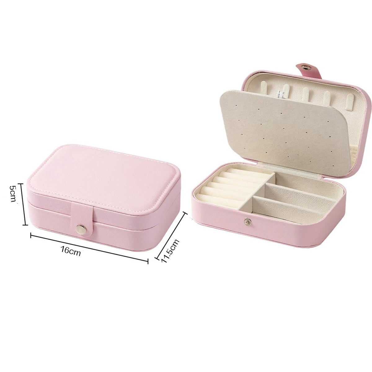 Boîte de voyage Huguette - comparaison des coloris blanc noir et rose disponibles - Garde Bijoux