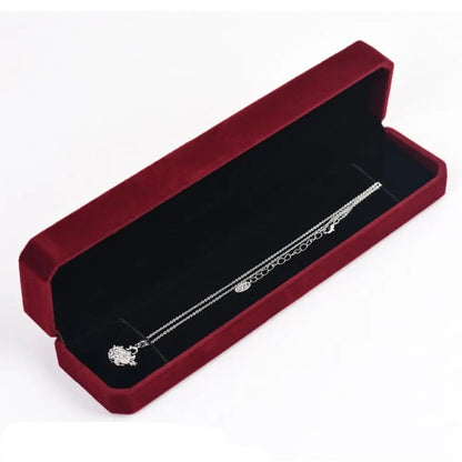 Ecrin a bijoux en velours - Coffret a bijoux rectangulaire en velours rouge - Garde Bijoux