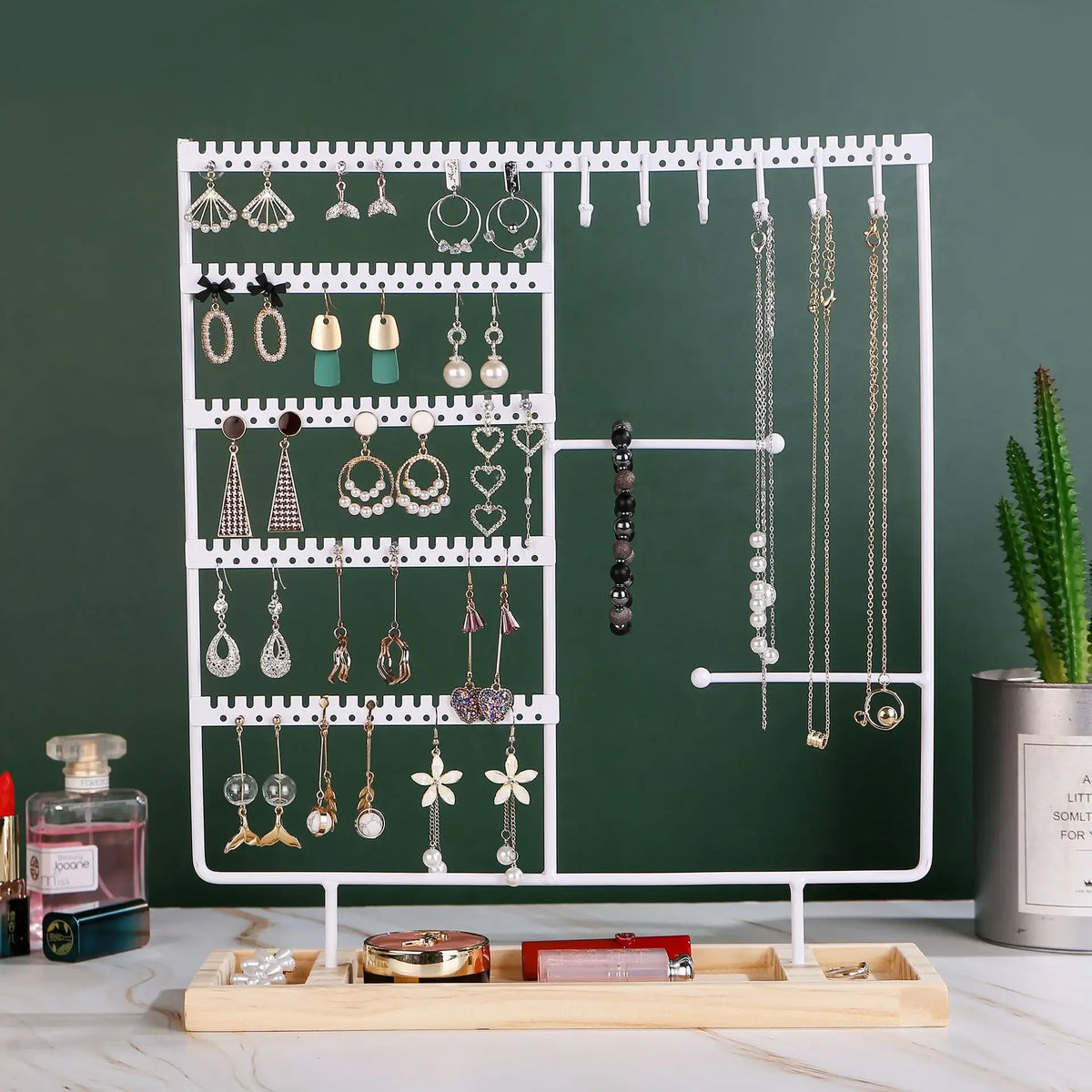 Porte-bijoux en métal - Porte-colliers et boucles d'oreilles moderne - Garde Bijoux