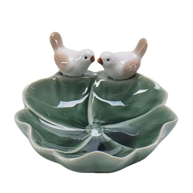 Coupelle à bijoux fleur - Joli vide poche décoratif en céramique émaillée pour coiffeuse - Garde Bijoux