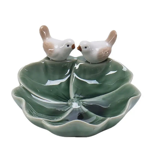 Coupelle à bijoux fleur - Joli vide poche décoratif en céramique émaillée pour coiffeuse - Garde Bijoux