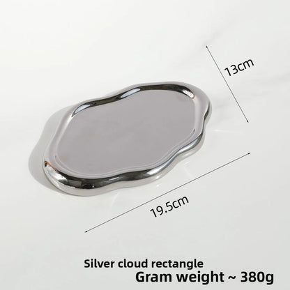 Coupelle à bijoux nuage - Vide poche minimaliste en céramique blanche et brillante - Garde Bijoux