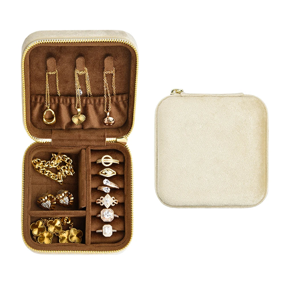 Boîte de voyage Camille - Rangement nomade en velours doux pour colliers - Garde Bijoux