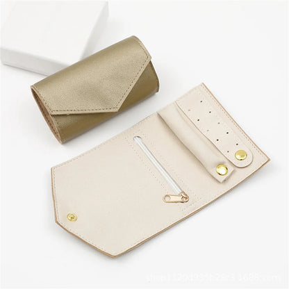 Pochette de voyage Gisèle - Pochette souple beige pour colliers et boucles - Garde Bijoux