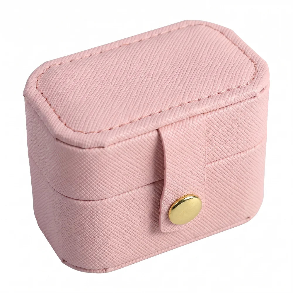 Boîte de voyage Inès - Petite boîte pour bagues en cuir synthétique - Garde Bijoux