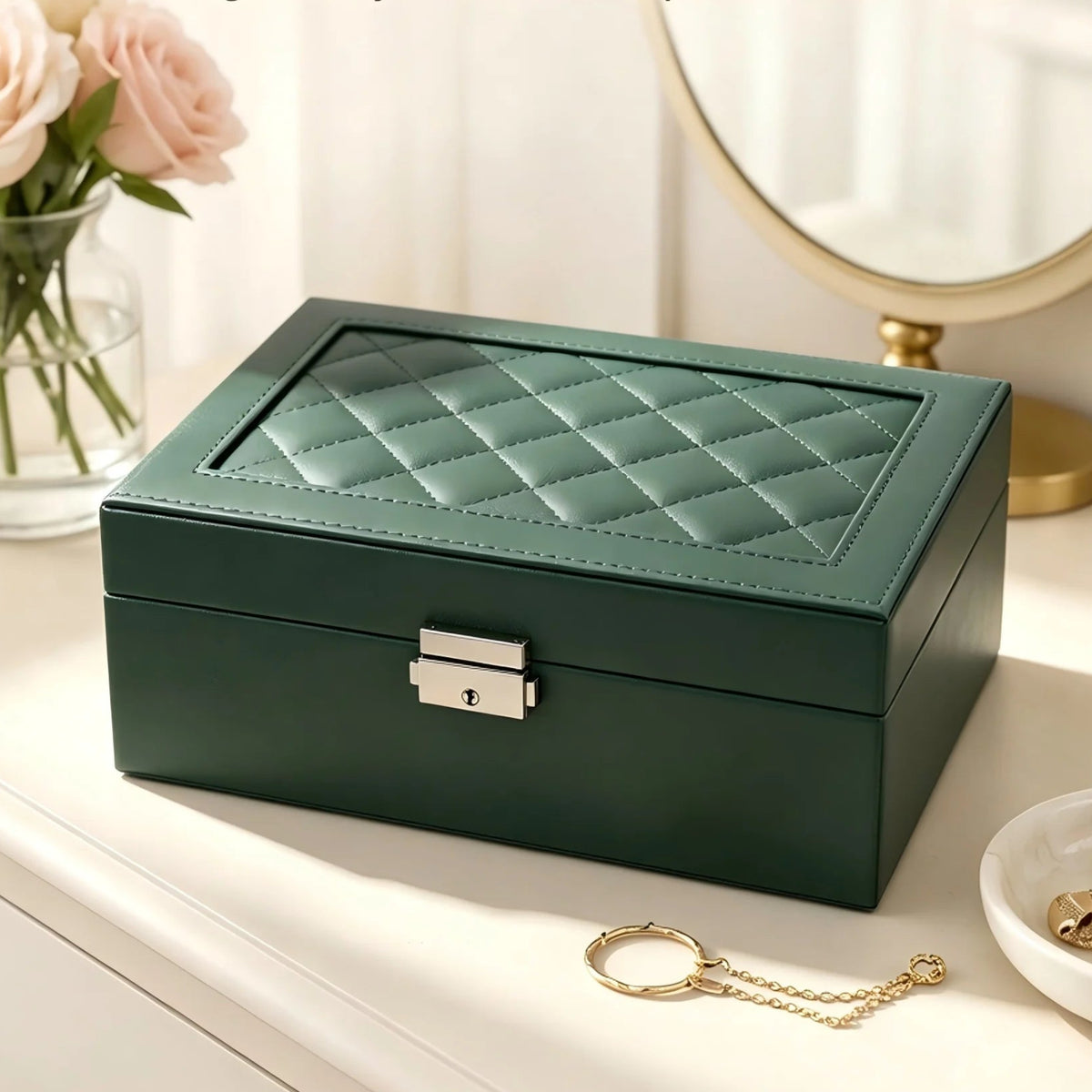 Boîte à bijoux Ginette - Coffret à bijoux fermé avec serrure métallique - Garde Bijoux