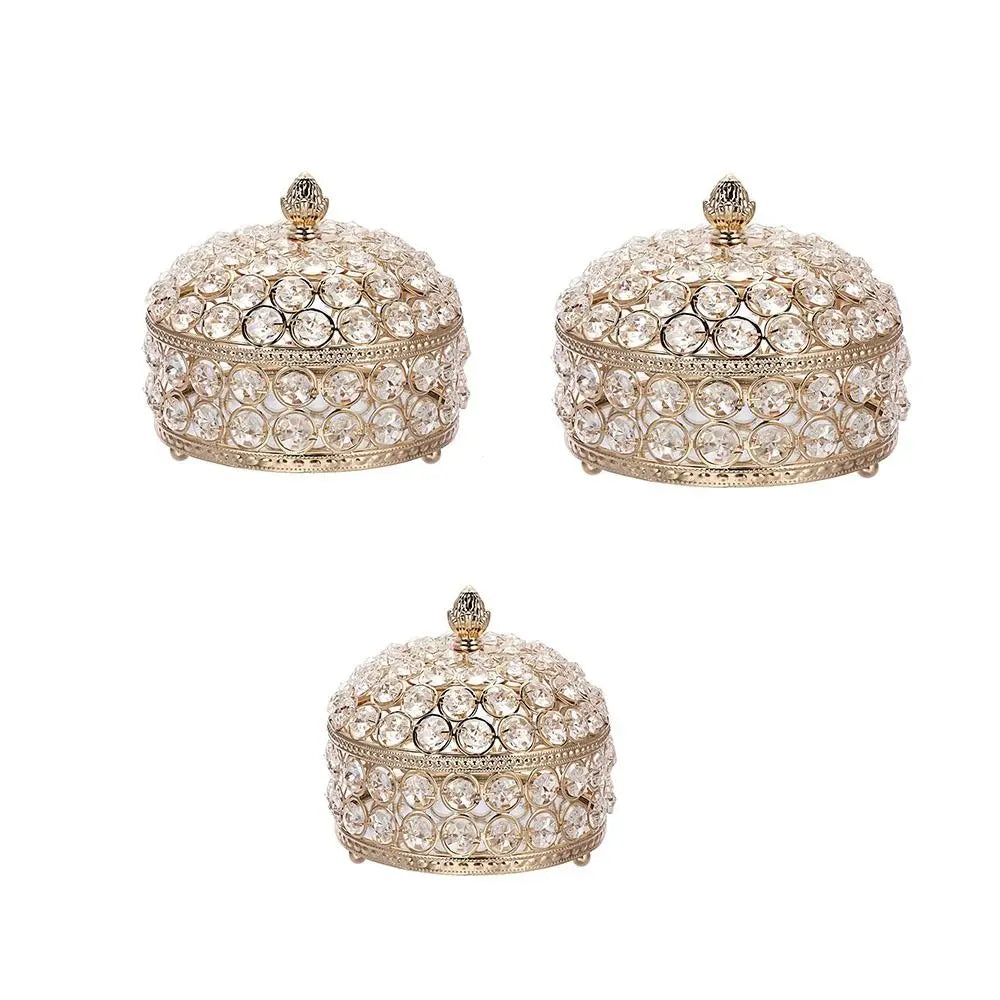Boîte ronde Jannine - Petit coffret de table pour bijoux fantaisie - Garde Bijoux