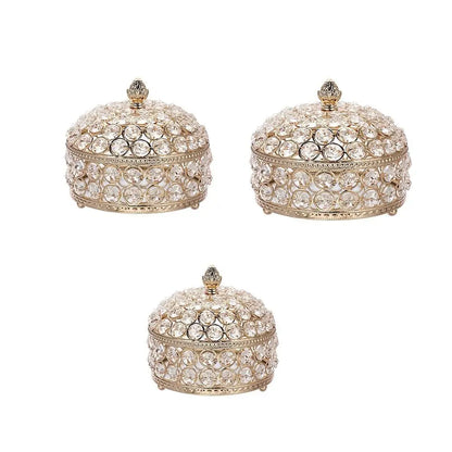 Boîte ronde Jannine - Petit coffret de table pour bijoux fantaisie - Garde Bijoux
