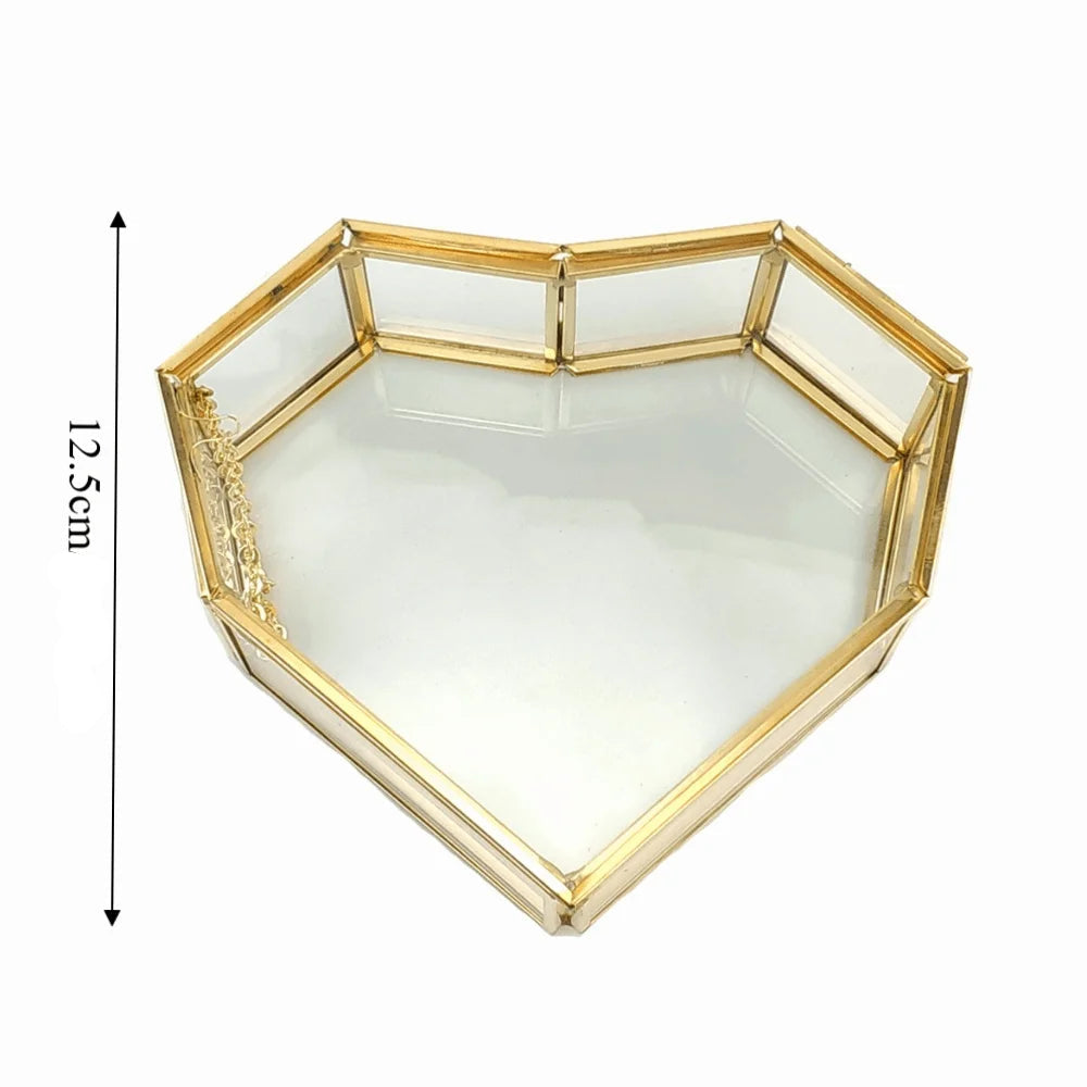 Boîte Bijoux Coeur - Boîte décorative pour bijoux avec contour doré - Garde Bijoux