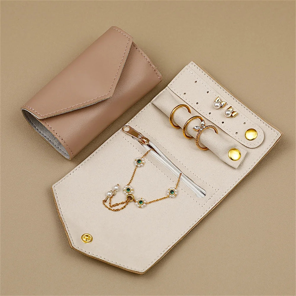 Pochette de voyage Gisèle - Rangement nomade en similicuir pour bagues - Garde Bijoux