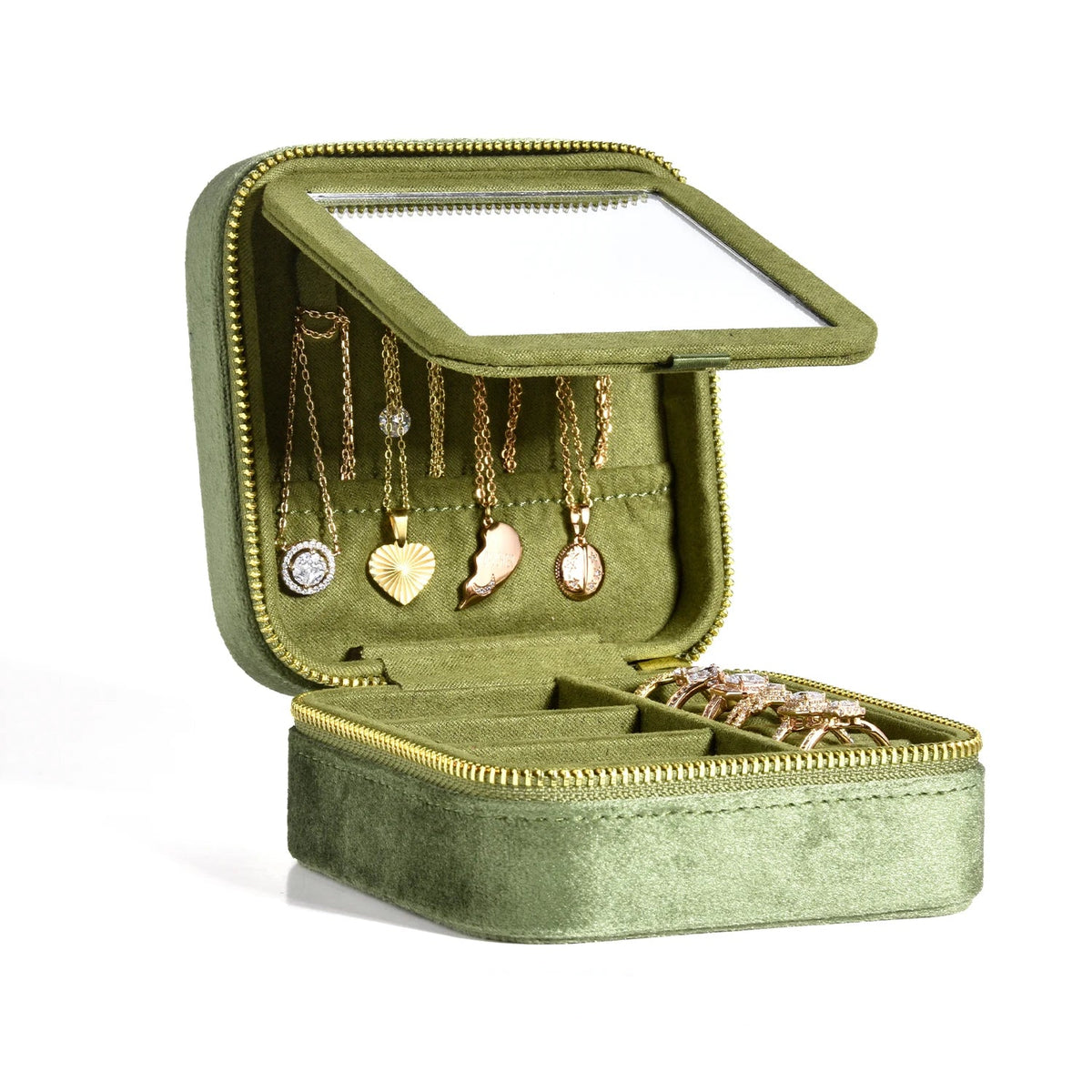 Boîte de voyage Juliette - Interieur de la petite boite de rangement pour bagues - Garde Bijoux