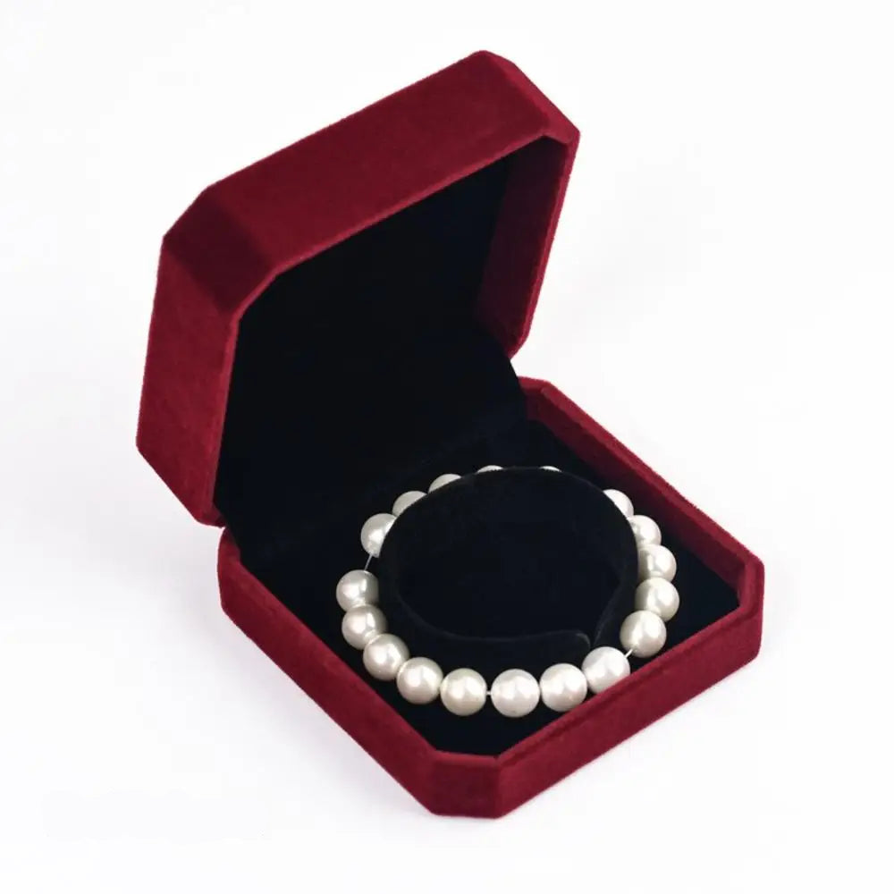Écrin à bracelet velours - Boîte à bijoux rouge pour bracelet de perles - Garde Bijoux