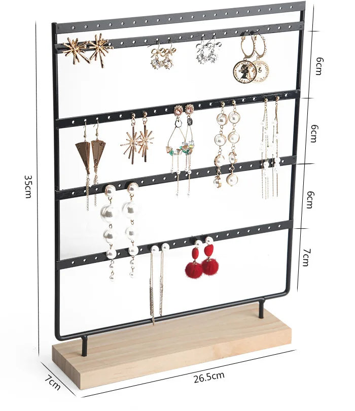 Porte boucles d'oreilles multi-niveaux - Range boucles d'oreilles design épuré en métal - Garde Bijoux