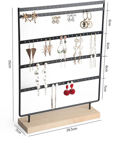Porte boucles d'oreilles multi-niveaux - Range boucles d'oreilles design épuré en métal - Garde Bijoux