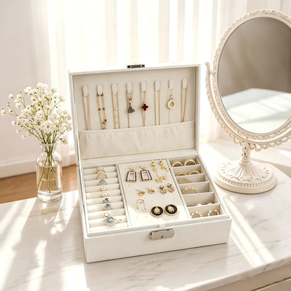 Boîte à bijoux Ginette - Rangement à bijoux ouvert avec colliers et bagues - Garde Bijoux