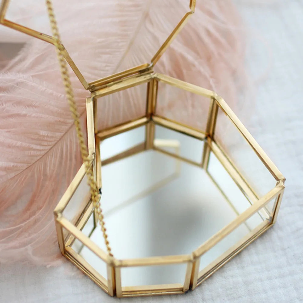 Boîte Coeur en verre - Boîte transparente pour bagues et bracelets - Garde Bijoux