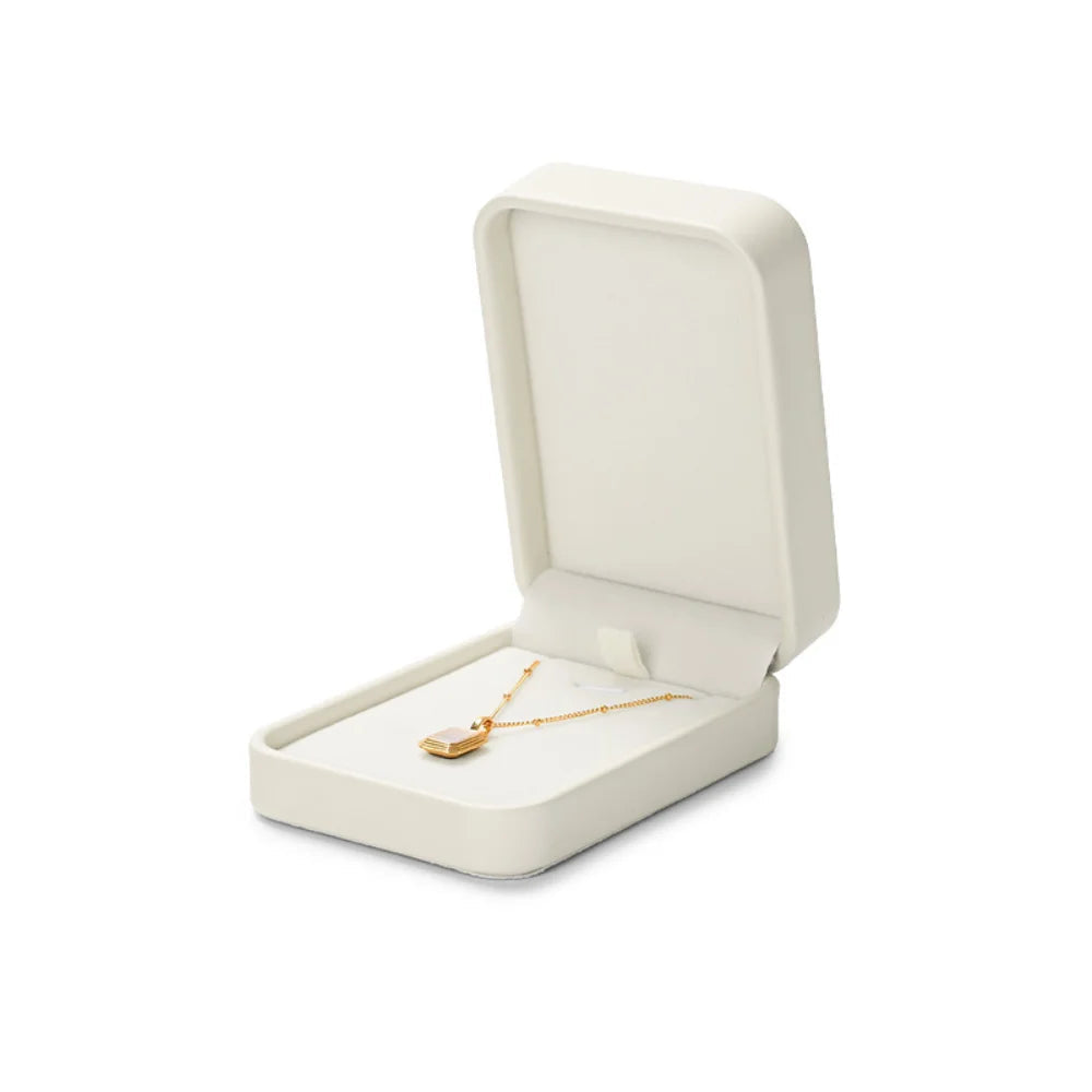 Ecrin blanc à bijoux - Boîte de rangement pour collier - Garde Bijoux