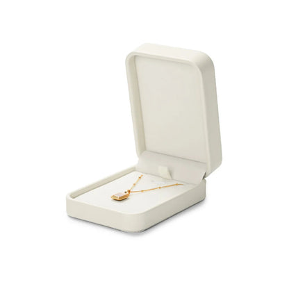 Ecrin blanc à bijoux - Boîte de rangement pour collier - Garde Bijoux