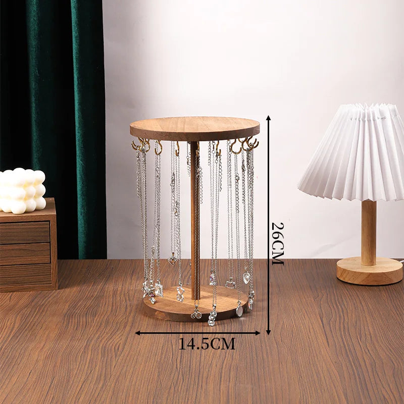 Porte-bijoux en bois - Présentoir à bijoux en bois massif - Garde Bijoux