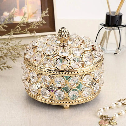 Boîte ronde Jannine - Coffret décoratif doré pour bagues - Garde Bijoux