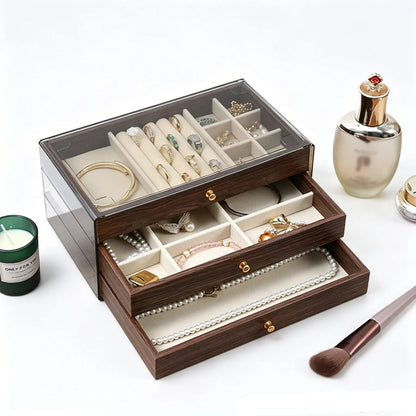 Boîte à bijoux Yvonne - Rangement élégant en bois pour accessoires Yvonne - Garde Bijoux