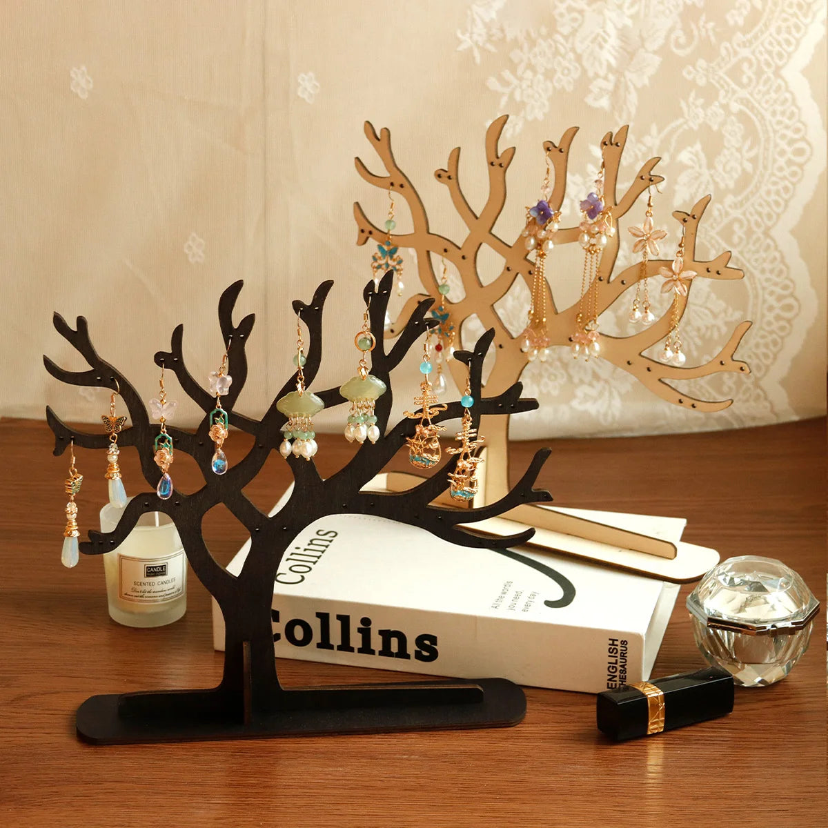 Arbre à bijoux - Arbre à bijoux en bois naturel - Garde Bijoux