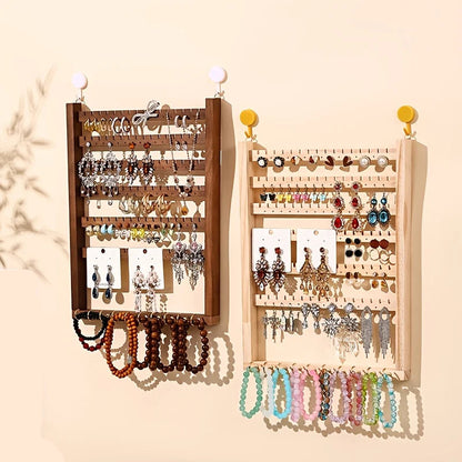 Porte-bijoux mural en bois - Porte-bijoux mural en bois accroché au mur - Garde Bijoux