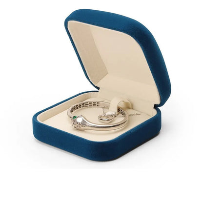 Boîte à bijoux en velours - Boite de rangement pour bracelet en velours gris - Garde Bijoux