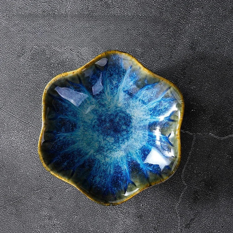Coupelle à bijoux lotus - Coupelle a bijoux en ceramique bleue - Garde Bijoux