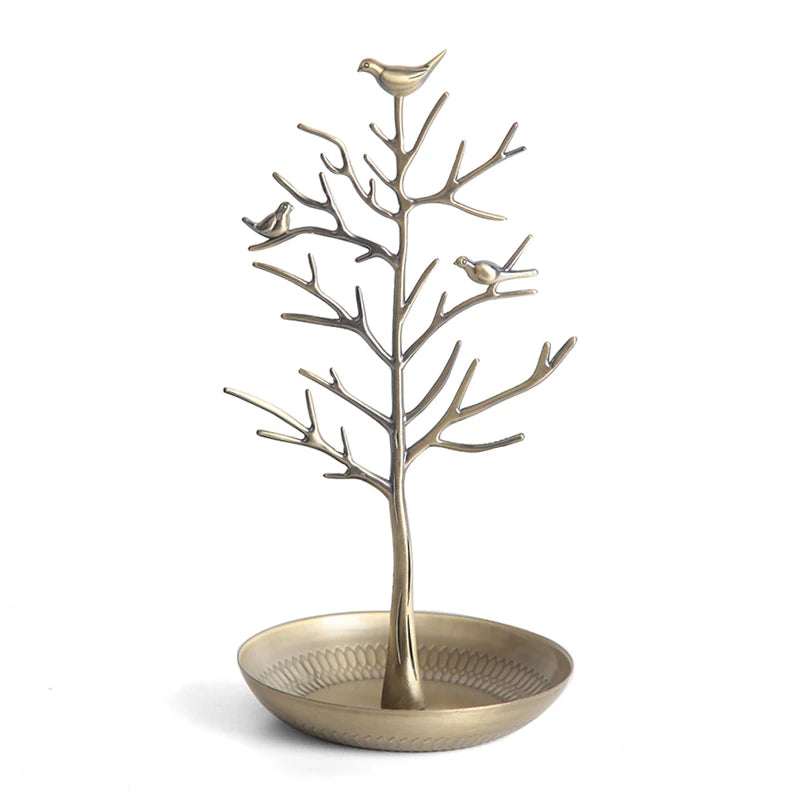 Arbre à bijoux oiseau - Arbre à bijoux avec plateau vide poche - Garde Bijoux