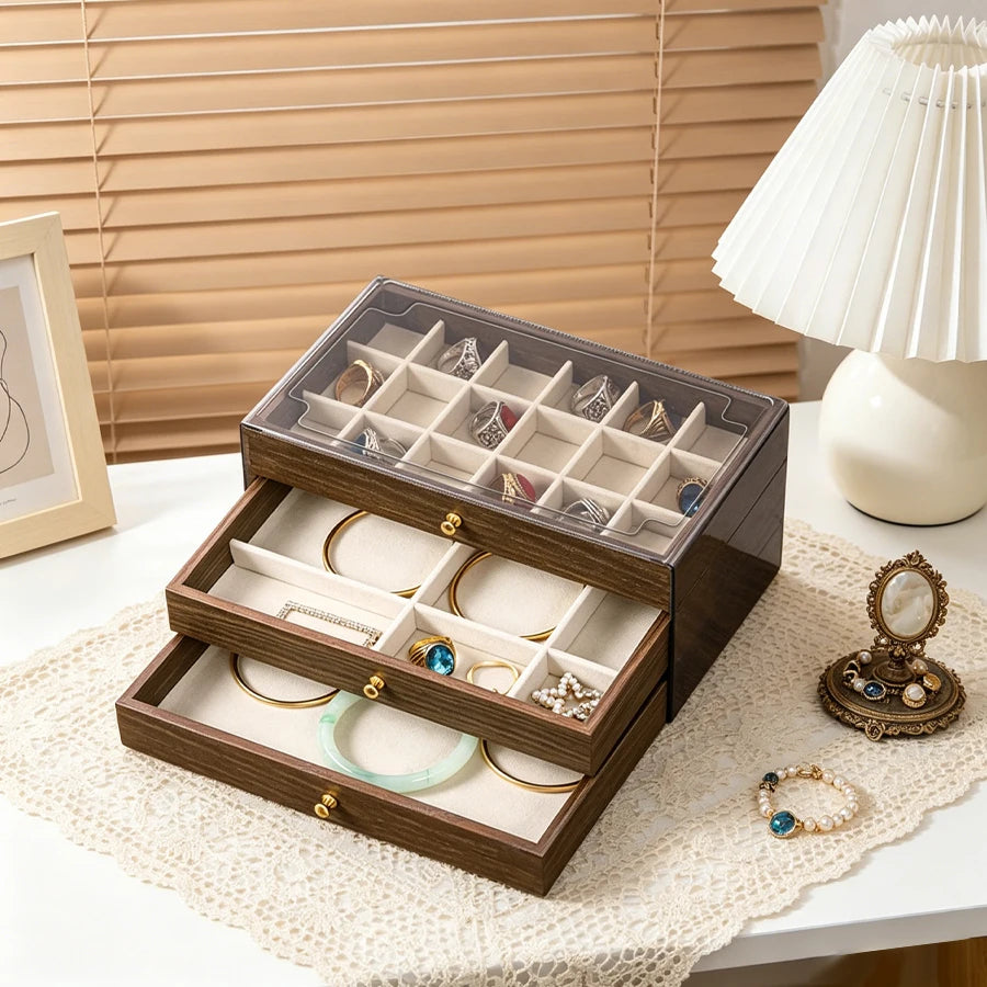 Boîte à bijoux Yvonne - Coffret de rangement pour colliers et bagues Yvonne - Garde Bijoux