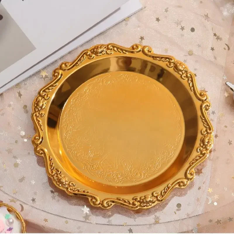 Coupelle à bijoux vintage - Coupelle ronde style baroque pour coiffeuse - Garde Bijoux