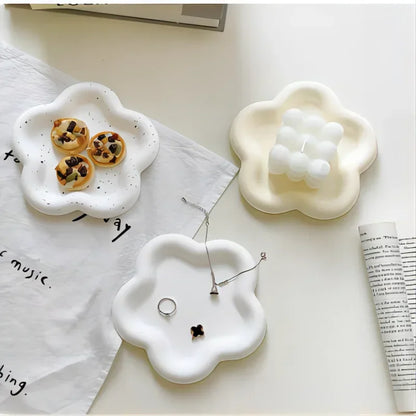 Coupelle à bijoux fleur - Coupelle a bijoux fleur en ceramique blanche - Garde Bijoux