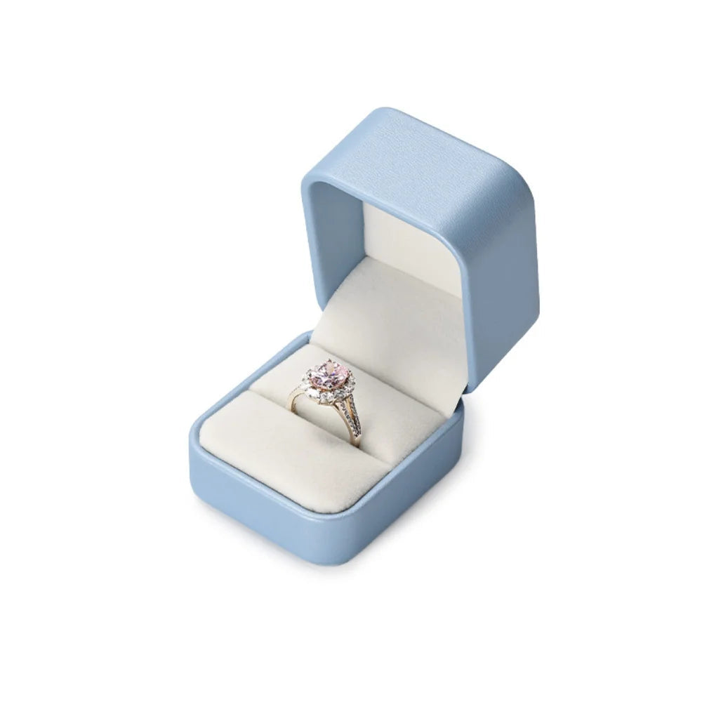 Petit écrin à bague en similicuir intérieur velours