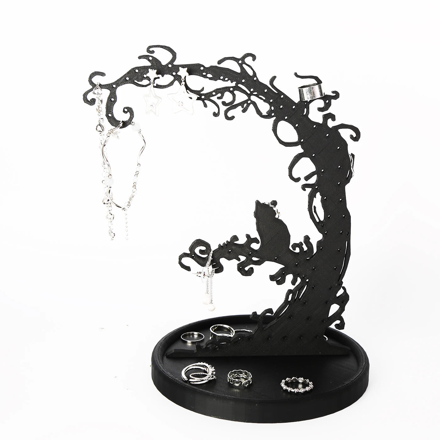 Porte-bijoux arbre gothique - Support pour bagues et colliers au design gothique - Garde Bijoux