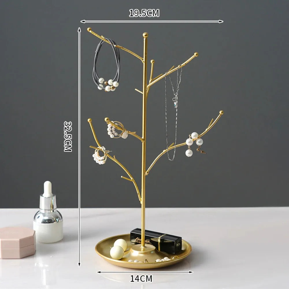 Arbre à bijoux en métal - Arbre porte bijoux pour bagues et bracelets - Garde Bijoux