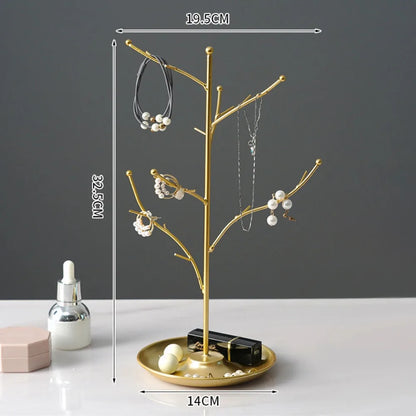 Arbre à bijoux en métal - Arbre porte bijoux pour bagues et bracelets - Garde Bijoux